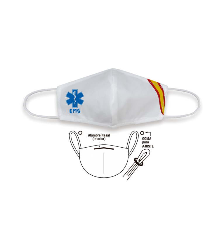 CubreMascarilla TNT Emergencia blanca.