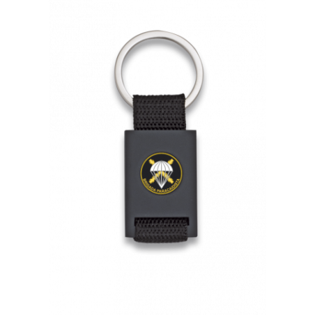 Llavero rectangulo negro + cinta negra