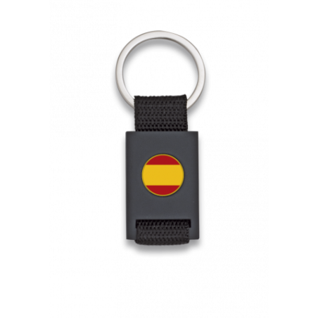 Llavero rectangulo negro + cinta negra