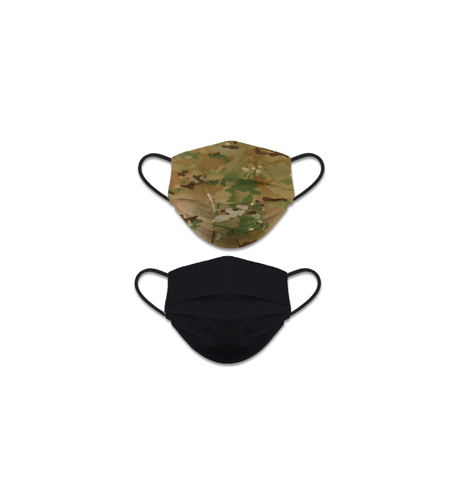 Cubre Mascarilla reversible camo - negro
