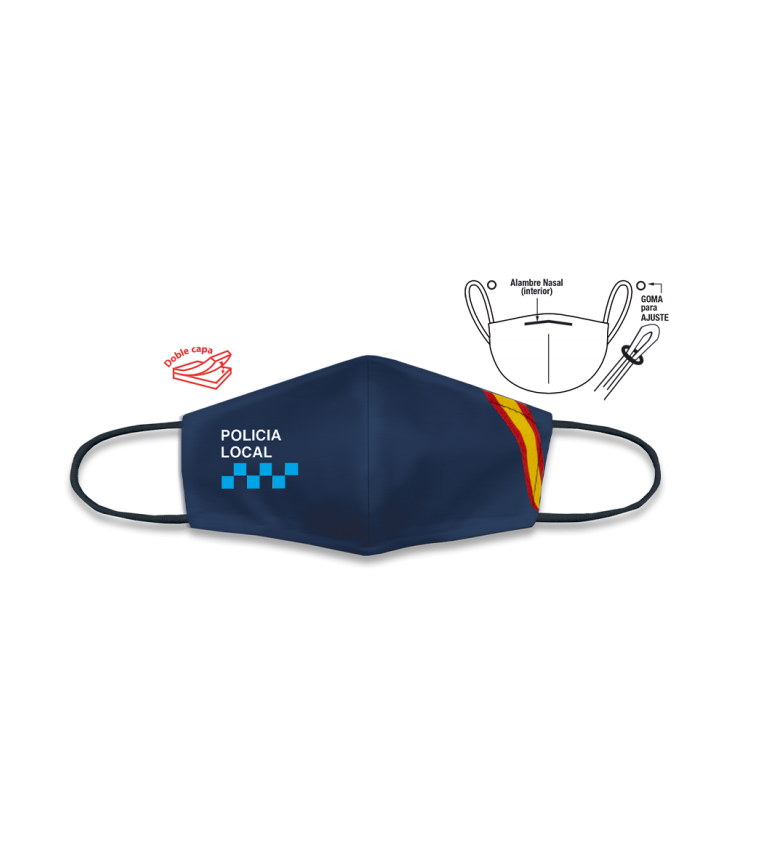 Cubre-Mascarilla A. Bandera Pol. Local.