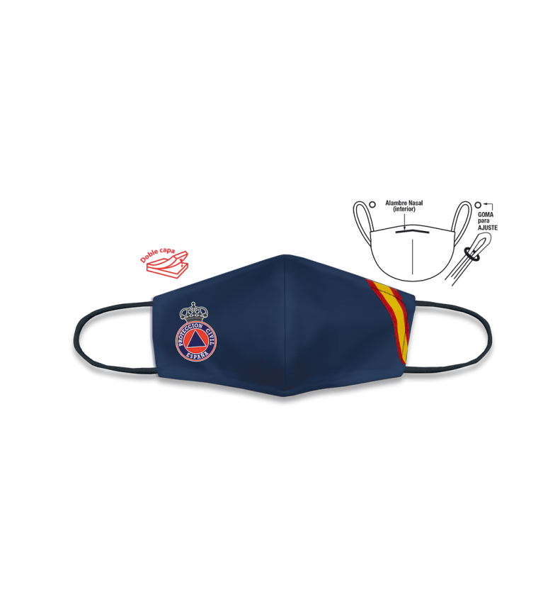 Cubre-Mascarilla Azul Bandera P.Civil.