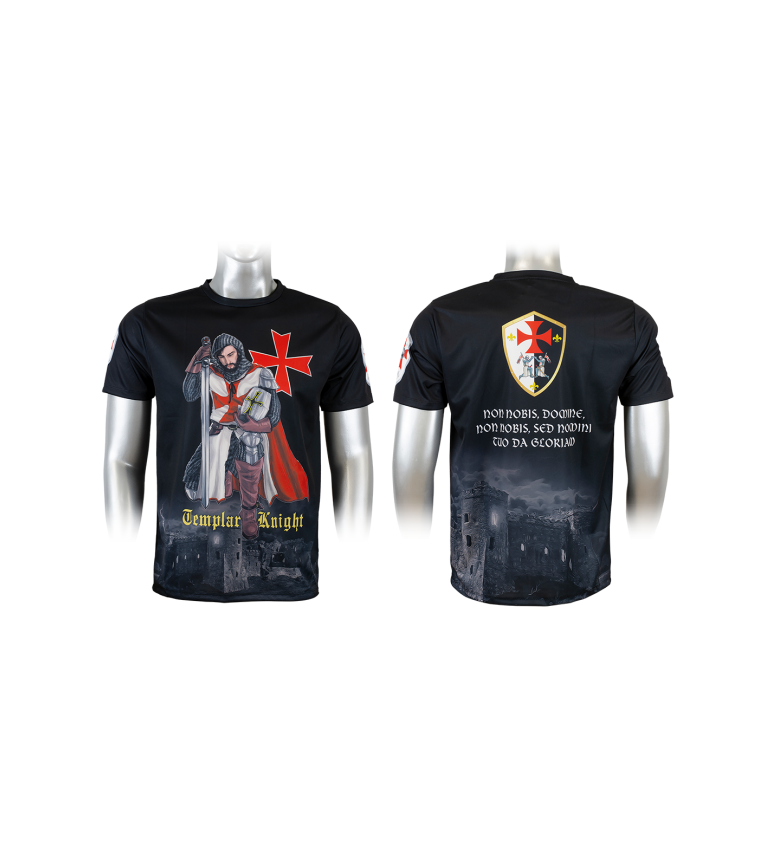 Camiseta Sublim Barbaric Templarios Nega