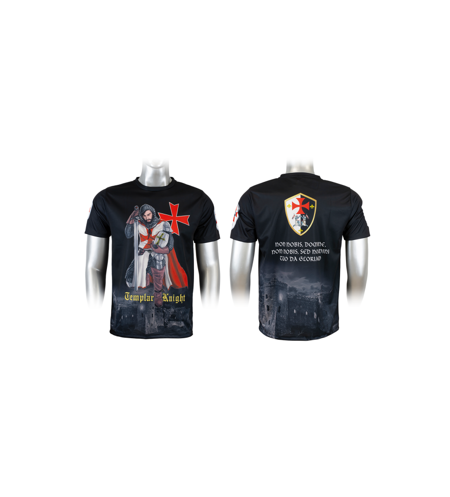 Camiseta Sublim Barbaric Templarios Nega