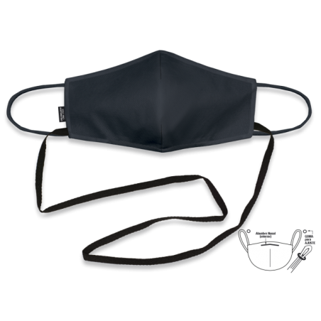 Mascarilla Lisa Negra con Cordon M