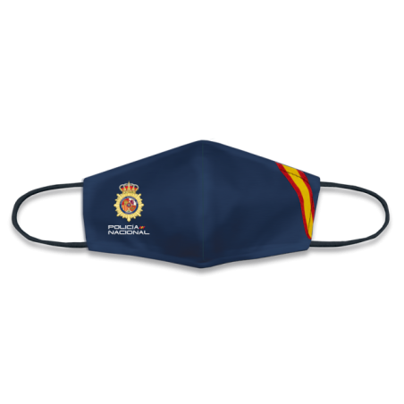 Mascarilla AZUL BANDERA. POLICIA NACIONL
