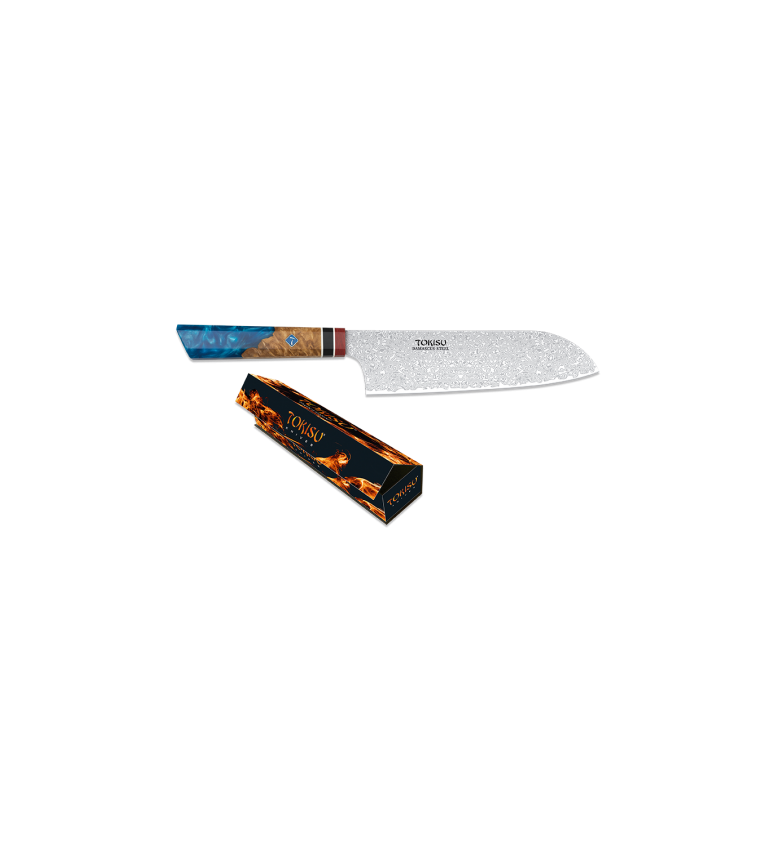 Cuchillo SANTOKU TOKISU hoja damasco, 19