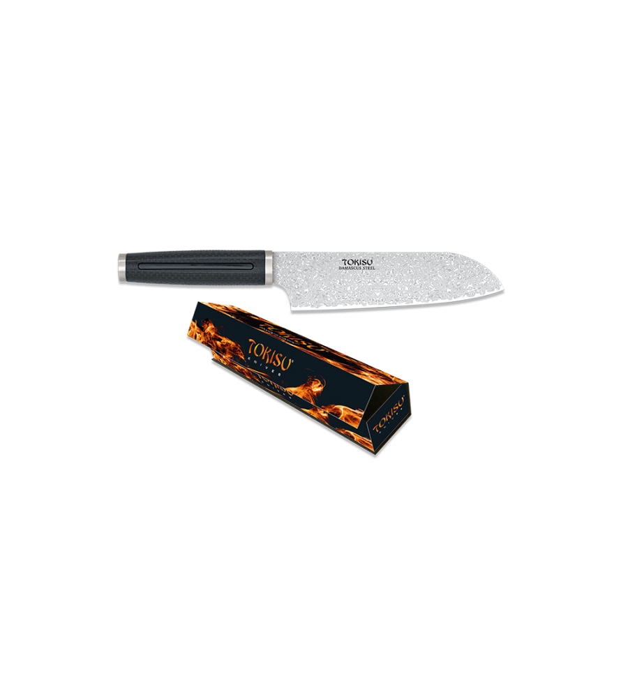 Cuchillo SANTOKU TOKISU  hoja Damasco, 1