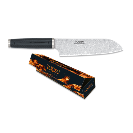 Cuchillo SANTOKU TOKISU  hoja Damasco, 1