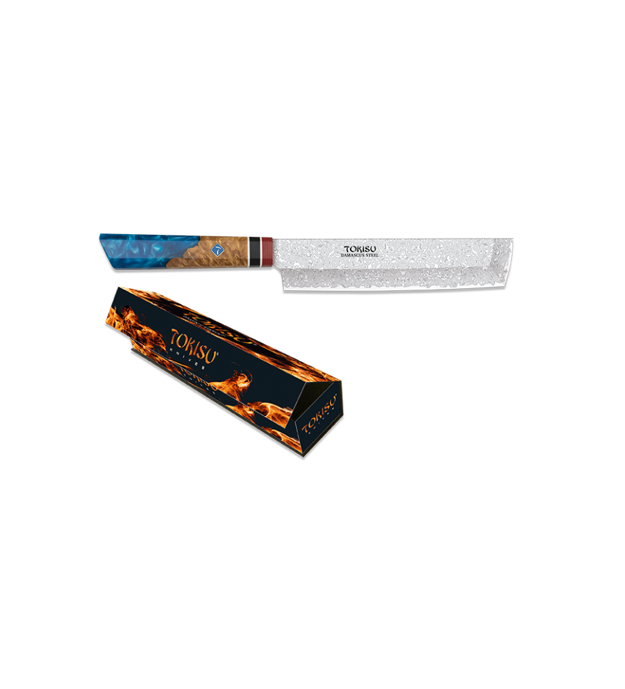 Cuchillo NAKIRI TOKISU hoja Damasco, 18