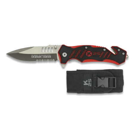 navaja K25 G10 roja / negra.hoja:9