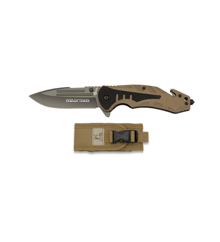 Navaja K25 coyote G10. Hoja: 8.7. Clip