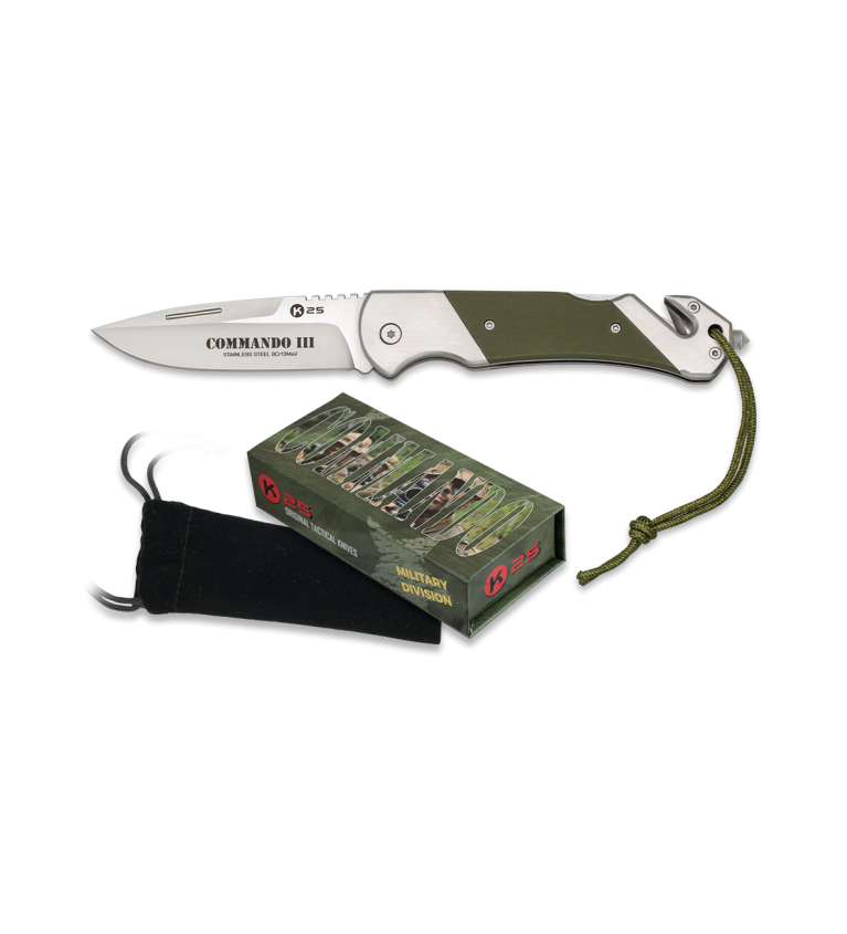 navaja K25 Commando seguridad. hoja CNC