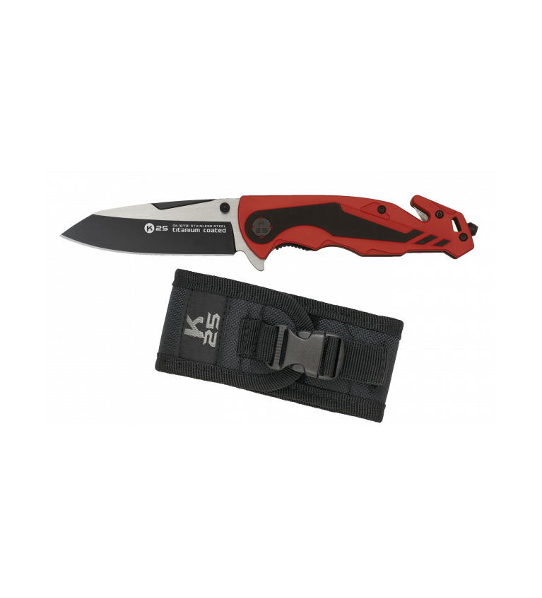 navaja K25 G10 roja / negra. hoja: 8,8 c