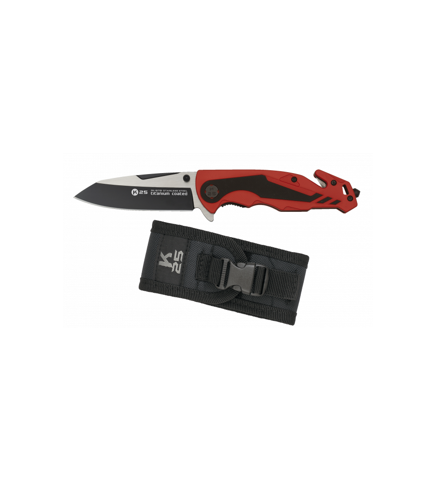 navaja K25 G10 roja / negra. hoja: 8,8 c