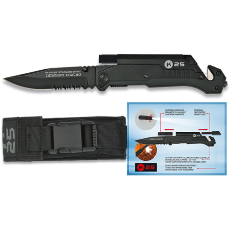 navaja K25 Pedernal/linterna. 9cm