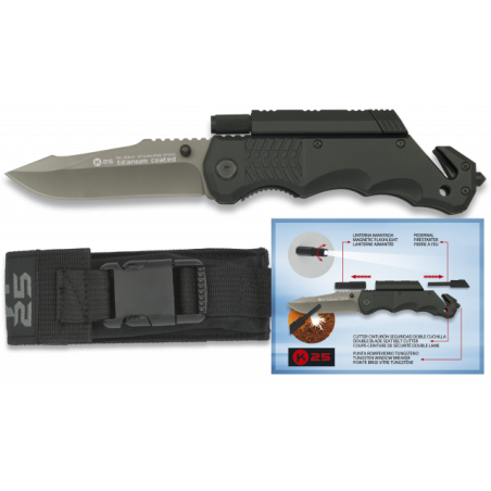 navaja K25.pedernal y linterna. h: 9