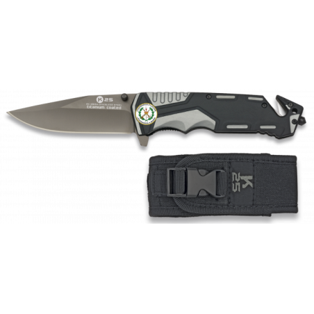 Navaja gris/negra K25 seguridad. H: 9.4