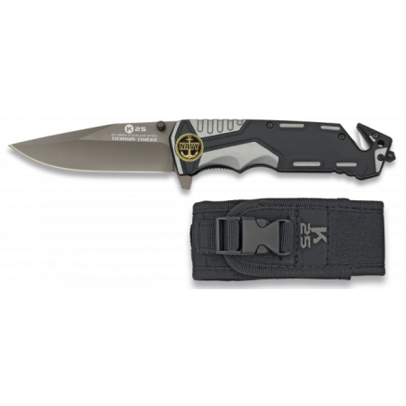 Navaja gris/negra K25 seguridad. H: 9.4