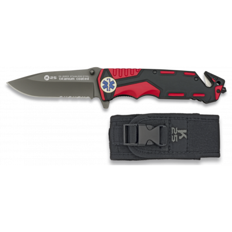 Navaja roja/negra K25 Seguridad.H:9.4
