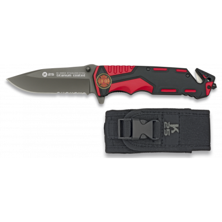 navaja roja/negra K25 seguridad.H:9.4