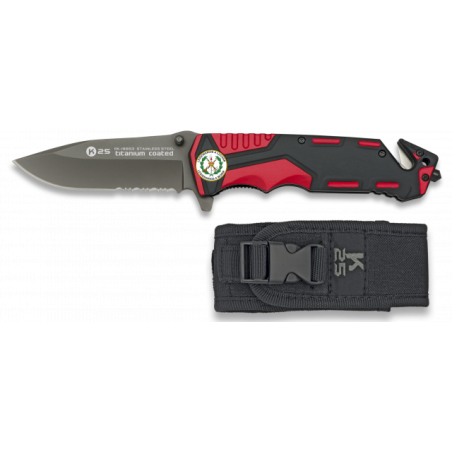 navaja roja/negra K25 seguridad.H:9.4