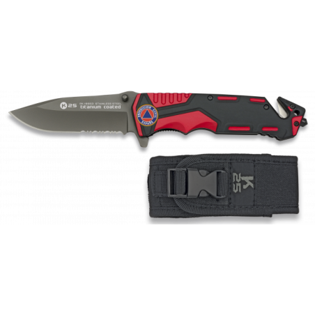 navaja roja/negra K25 seguridad.H:9.4