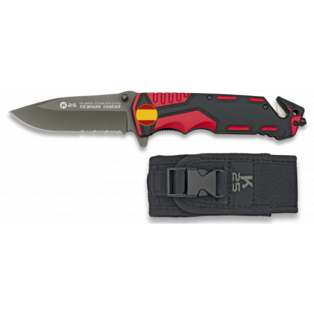 navaja roja/negra K25 seguridad.H:9.4