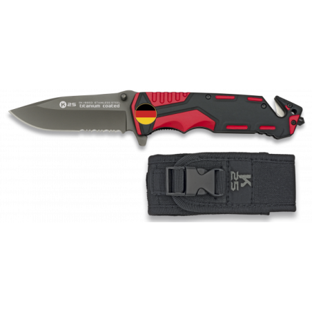 navaja roja/negra K25 seguridad.H:9.4