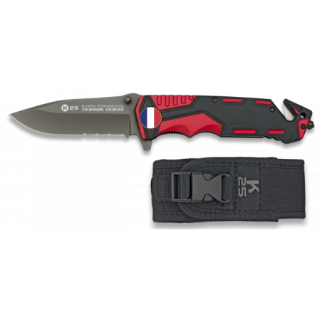 navaja roja/negra K25 seguridad.H:9.4
