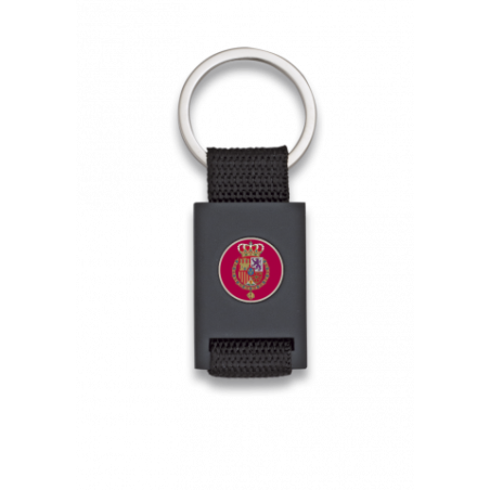 Llavero rectangulo negro + cinta negra