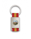 Llavero rectangulo plata + cinta bandera