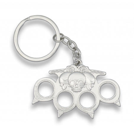 llavero calavera plata