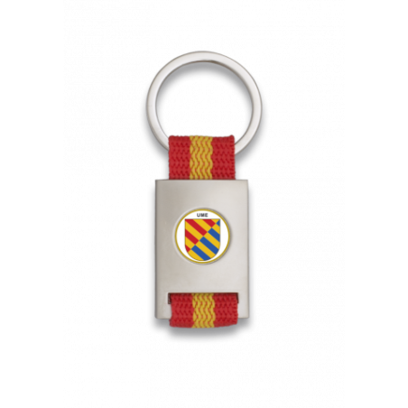 Llavero rectangulo plata + cinta bandera