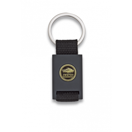 Llavero rectangulo negro + cinta negra