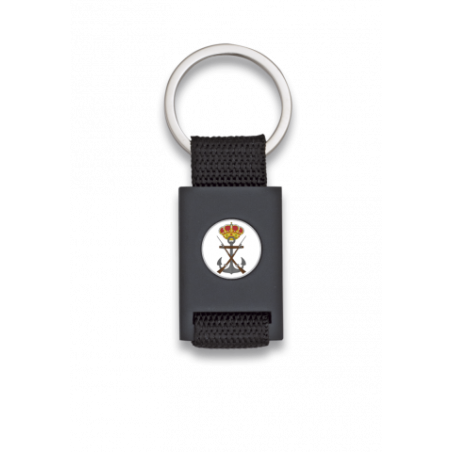 Llavero rectangulo negro + cinta negra