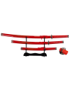 set de 3 katanas rojas con stand