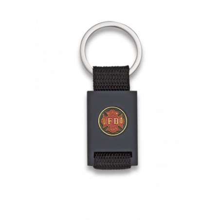 llavero rectangulo negro + cinta negra