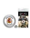 Pin Barbaric plata. borde biselado.20mm