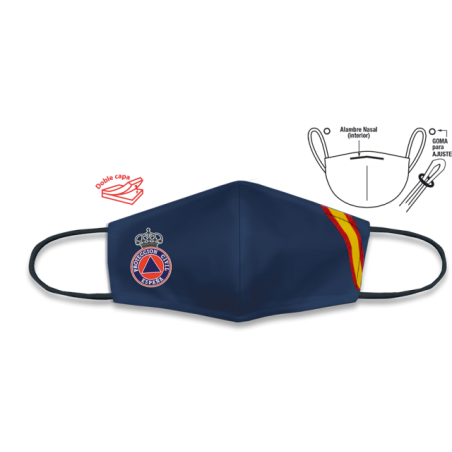 Cubre-Mascarilla Azul Bandera P.Civil.