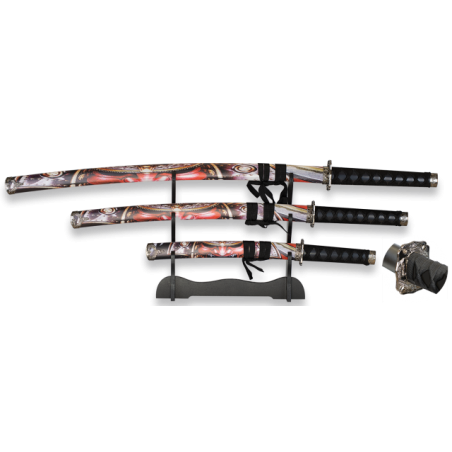 set de 3 katanas Tole10 con peana