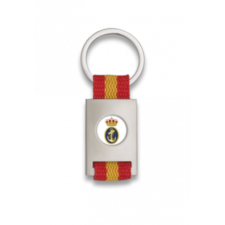 Llavero rectangulo plata + cinta bandera