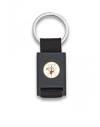 llavero rectangulo negro + cinta negra