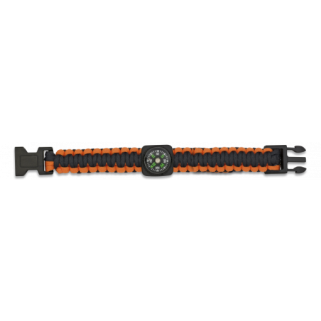 Pulsera paracord Naranja con brujula