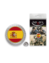 Pin Barbaric plata. borde biselado.20mm