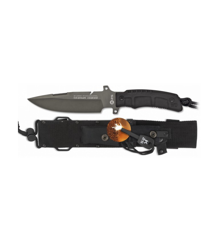 Cuchillo K25 TACTICO.SFL.Funda. 16 cm