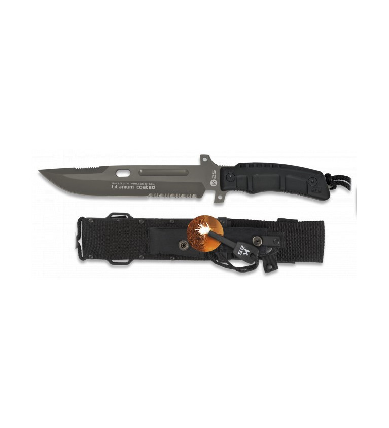 Cuchillo K25 TACTICO.SFL.Funda. 20 cm