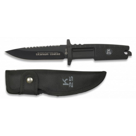 K25.Cuchillo puño goma titanium c. 12 cm
