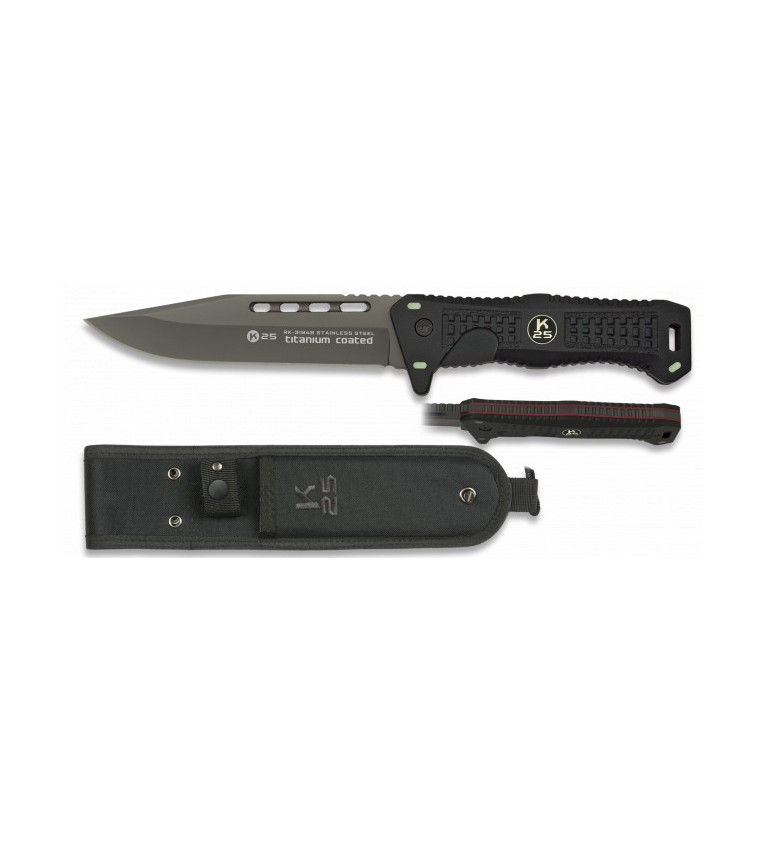 Cuchillo Tactico K25. negro. Total: 13.6