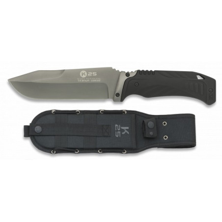 K25. Cuchillo tactico negro. hoja:13